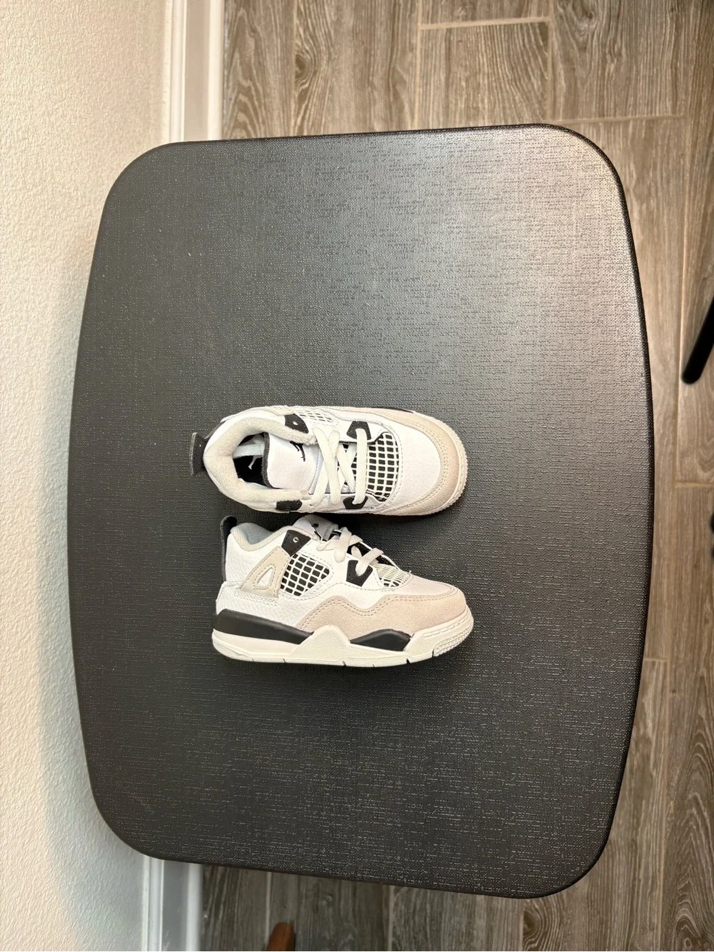 Nike Jordan 4 Retro (TD) 7C BQ7670 111 White Black Neutral Grey